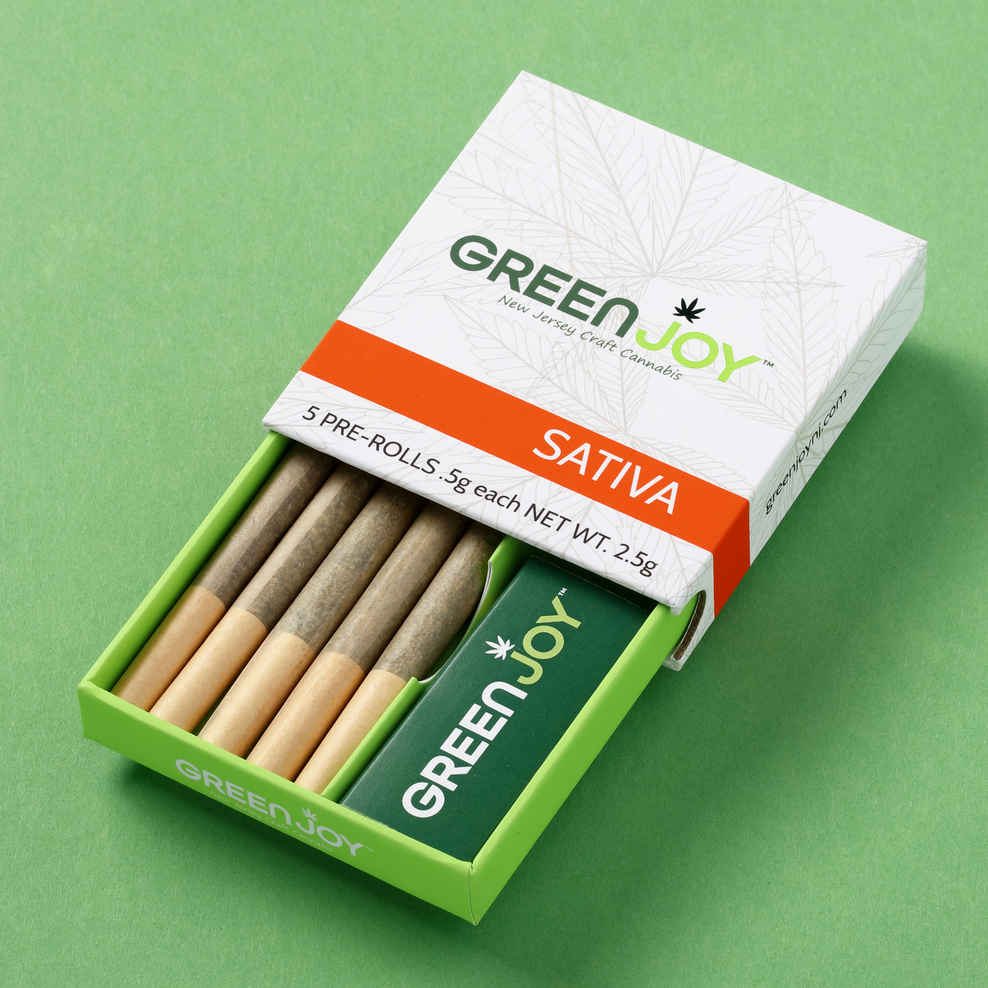 Photograph of product: Green Joy | OG Lime Killer (S-H) Pre Rolls | 5 Pack (2.5g)