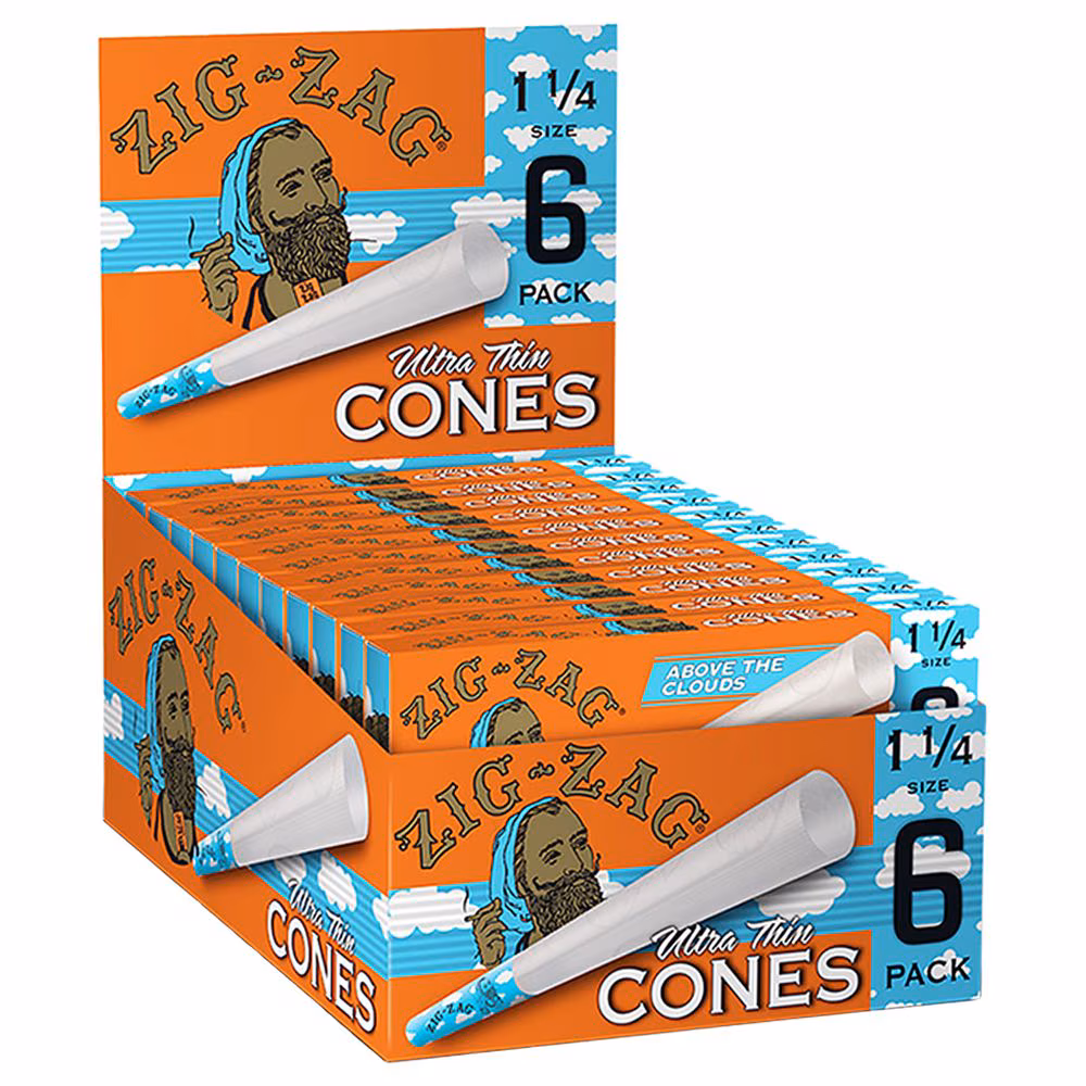 Photograph of product: Zig Zag Ultra Thin Pre-Rolled Cones | Above The Clouds Limited Edition | 1 1/4 | 6pc