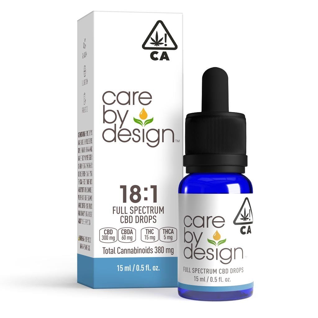 Photograph of product: Care by Design | 18:1 Full Spectrum CBD Drops (15ml) | 300mg CBD/15mg TH-oui