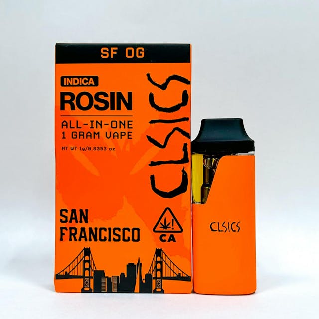Photograph of product: SF OG Live Rosin AIO (1g) Vape - CLSCS SF OG 1g AIO