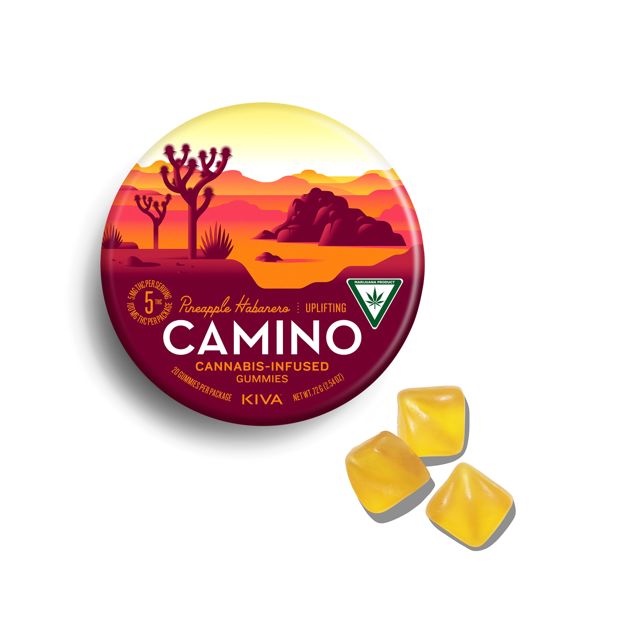Photograph of product: Camino 'Uplifting' Pineapple Habanero Gummies [20pk] (100mg THC)