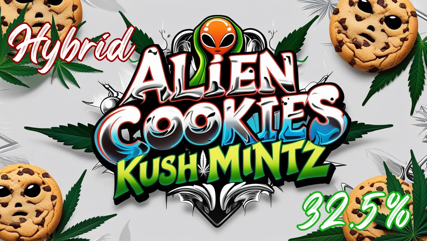 Photograph of product: Alien Cookies Kush Mintz | Hybrid | 32.50% - 28g