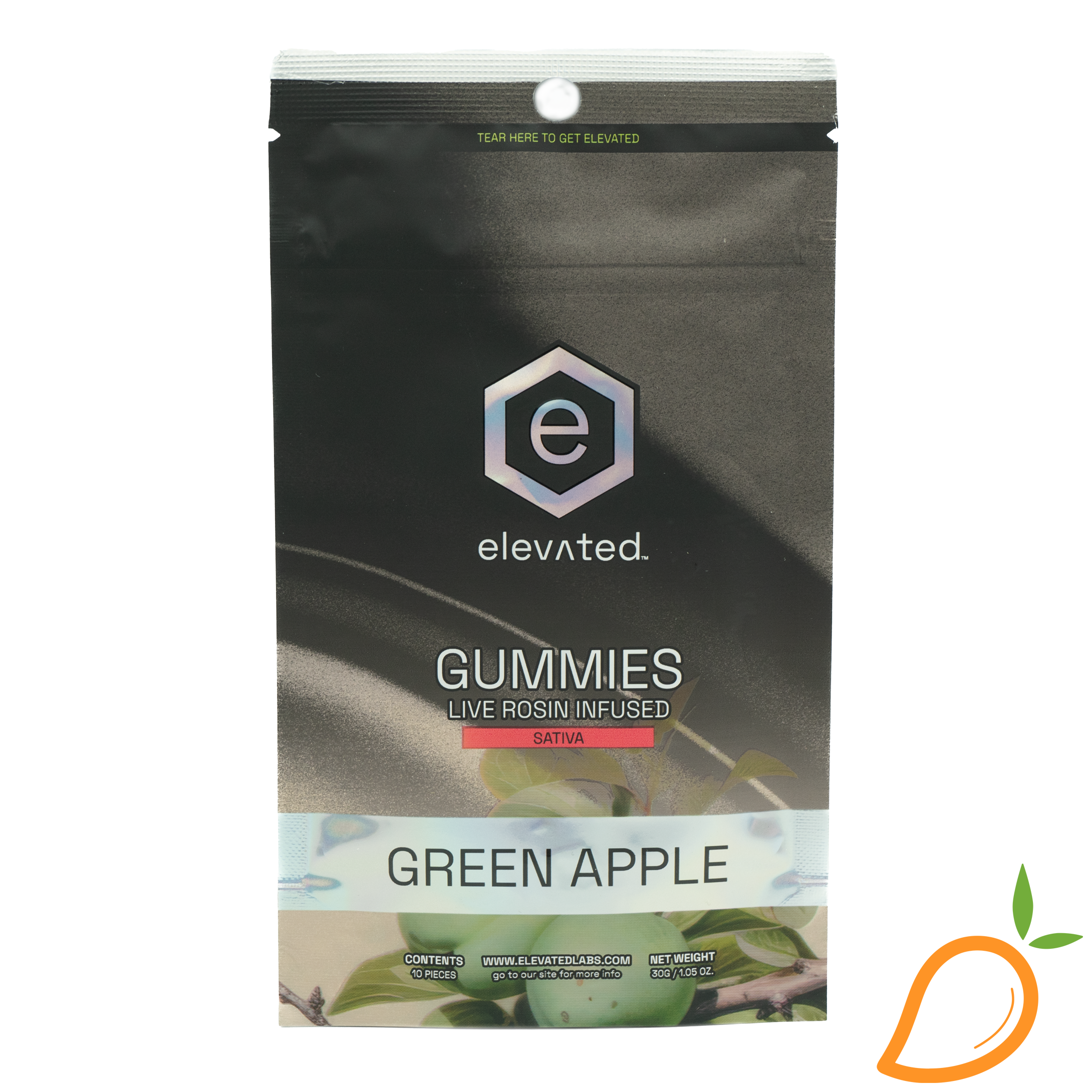 Photograph of product: 100mg Green Apple Rosin Gummies Elevated