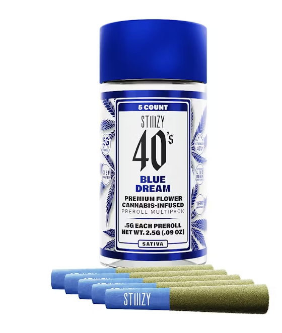 Photograph of product: Blue Dream - 2.5g 5pck Infused Pre-rolls