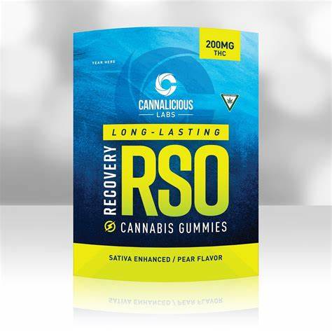 Photograph of product: Cannalicious: Pear RSO Recovery 200MG Gummies (S)