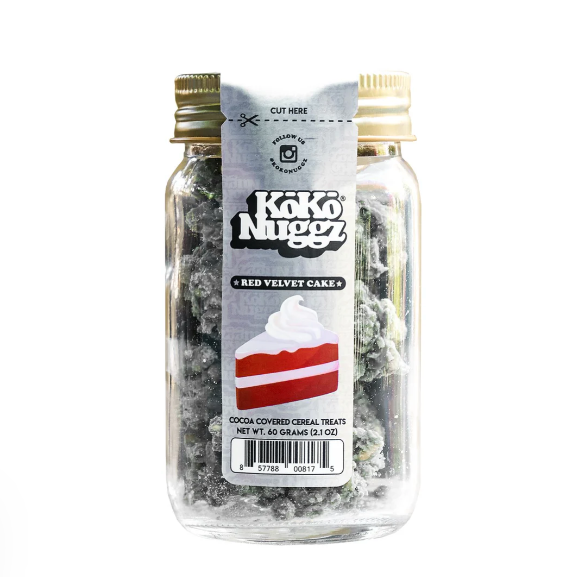 Photograph of product: Koko Nuggz | Crispy Treats | Red Velvet | 100mg