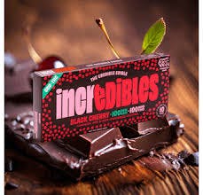 Photograph of product: Incredibles - Black Cherry 1:1 Chocolate Bar - 100mg