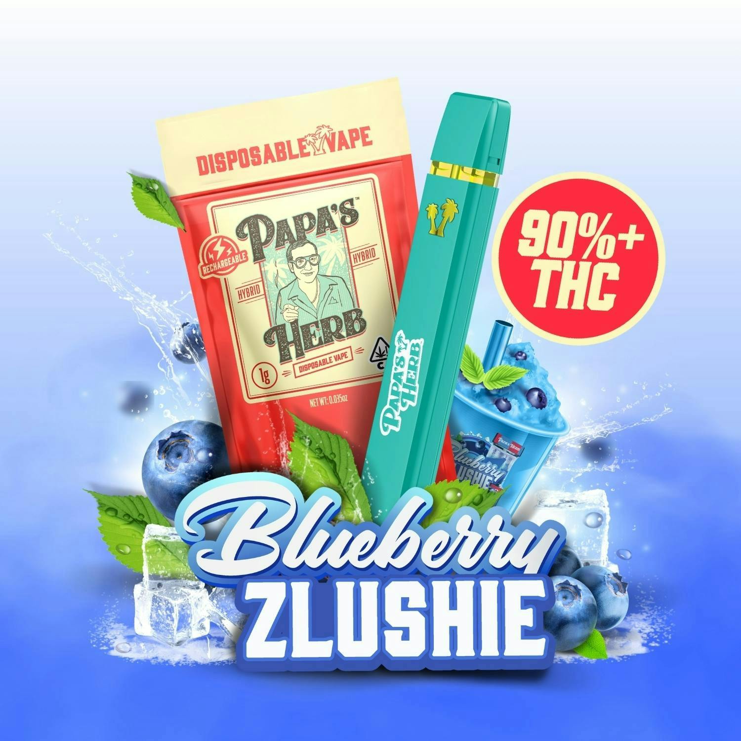 Photograph of product: PAPA'S HERB Blueberry Zlushie Disposable - 1g
