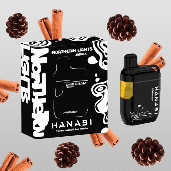 Photograph of product: Hanabi Live Resin AIO Vape Northern Lights 1g - 