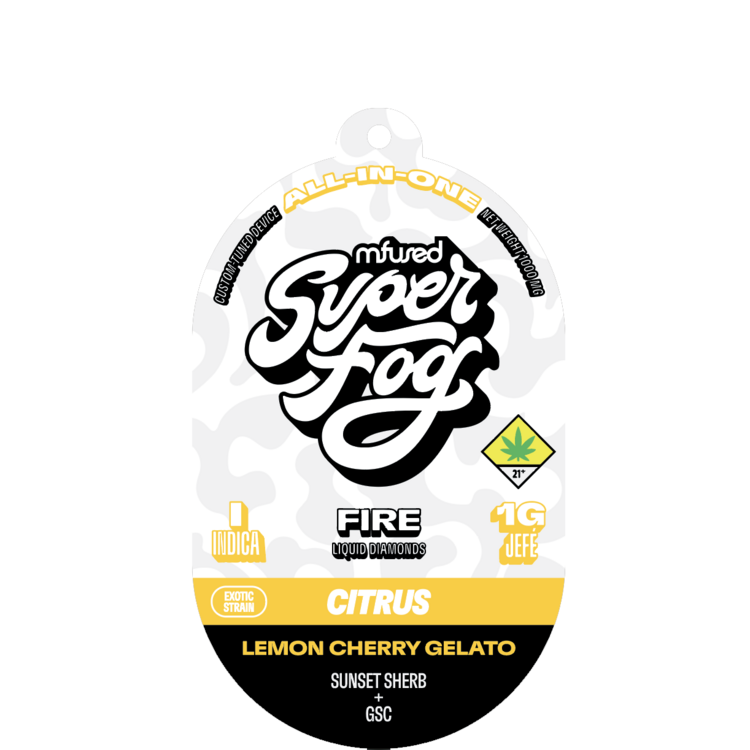 Photograph of product: Super Fog Fire Jef Lemon Cherry Gelato Disposable VAPE