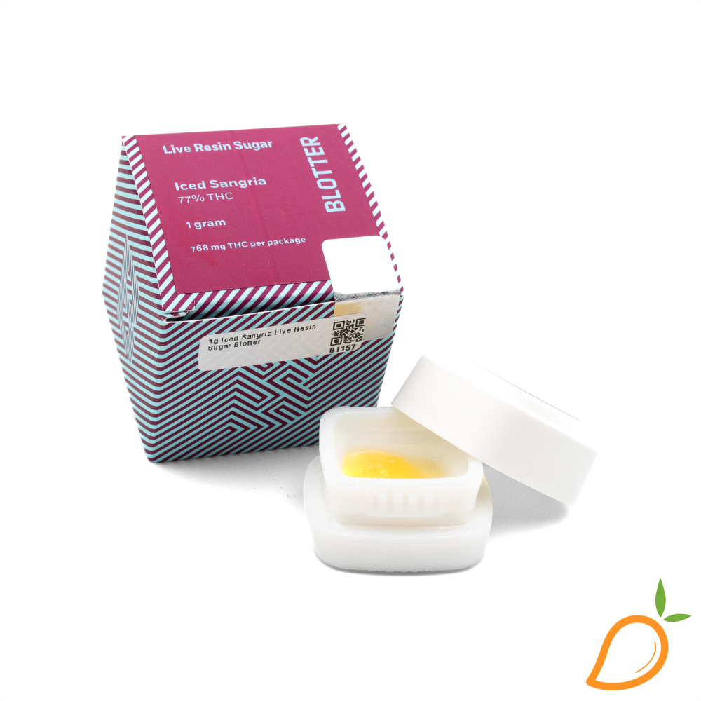 Photograph of product: 1g Iced Sangria Live Resin Sugar Blotter