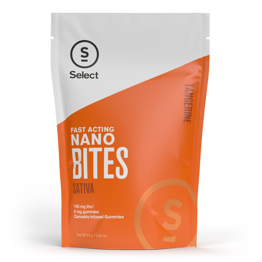 Photograph of product: Bites Nano Tangerine Gummies 100mg (20-Pack | 5mg Each)