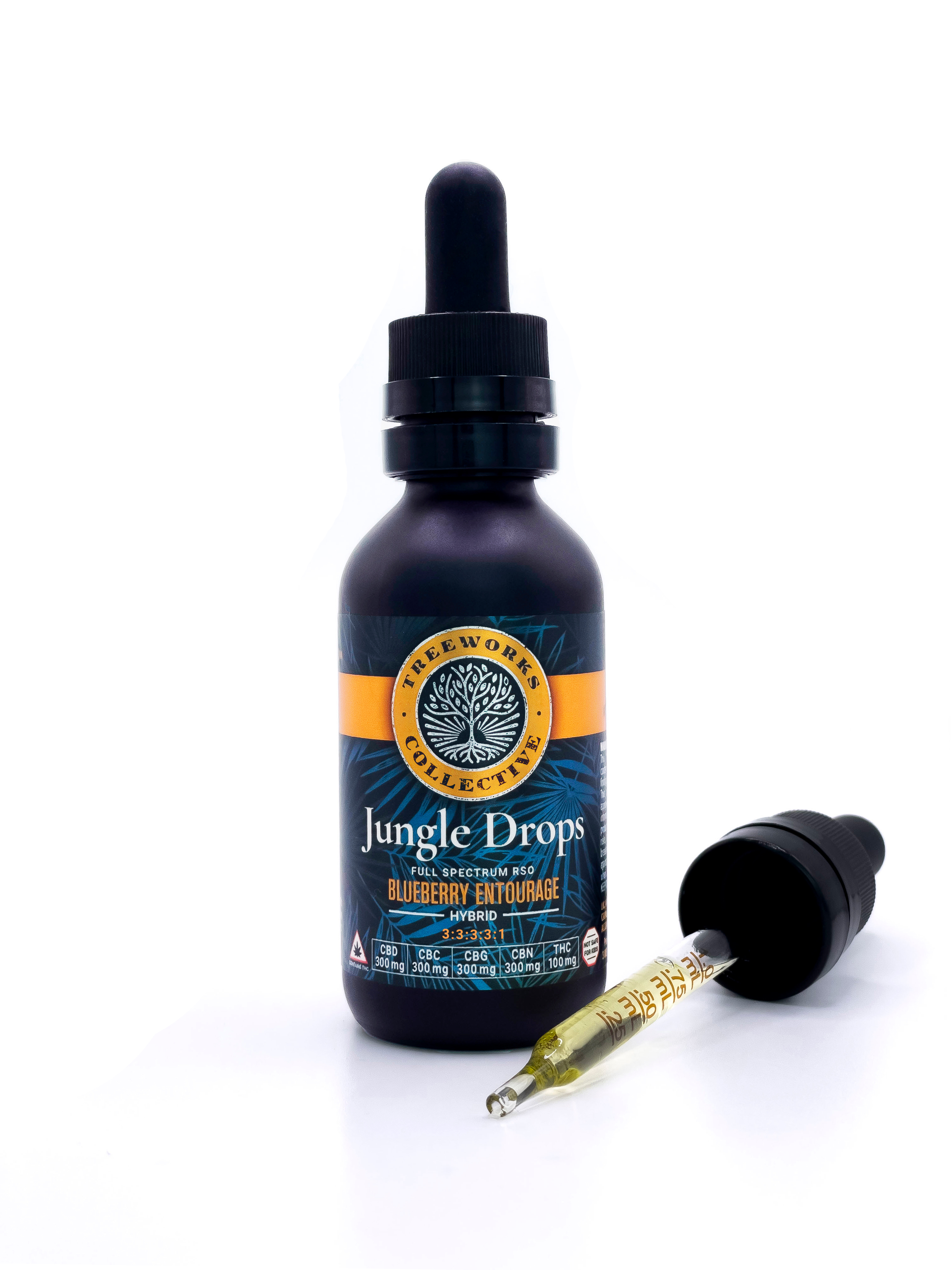 Photograph of Product: Jungle Drops - Hybrid - 1300mg TAC (300mg CBD | 300mg CBC | 300mg CBG | 300mg CBN | 100mg THC)