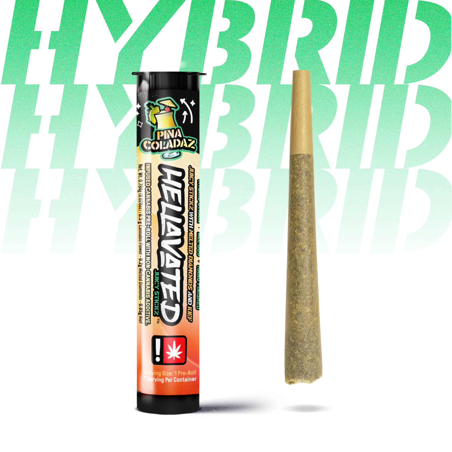 Photograph of product: HELLAVATED | Pina Coladaz Infused Preroll 5-28-24