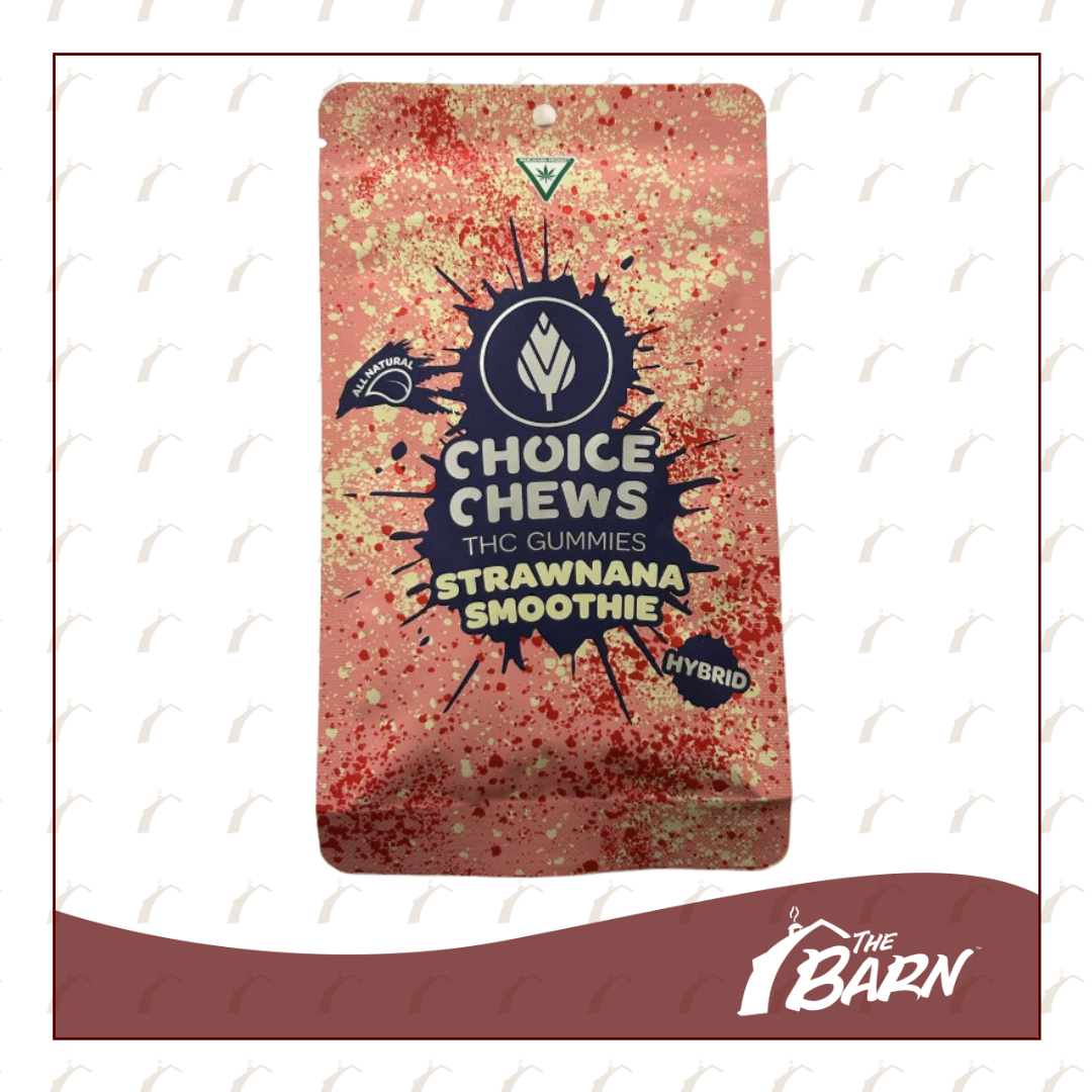 Photograph of product: Choice 100mg Gummies - (H) Strawnana Smoothie - REC