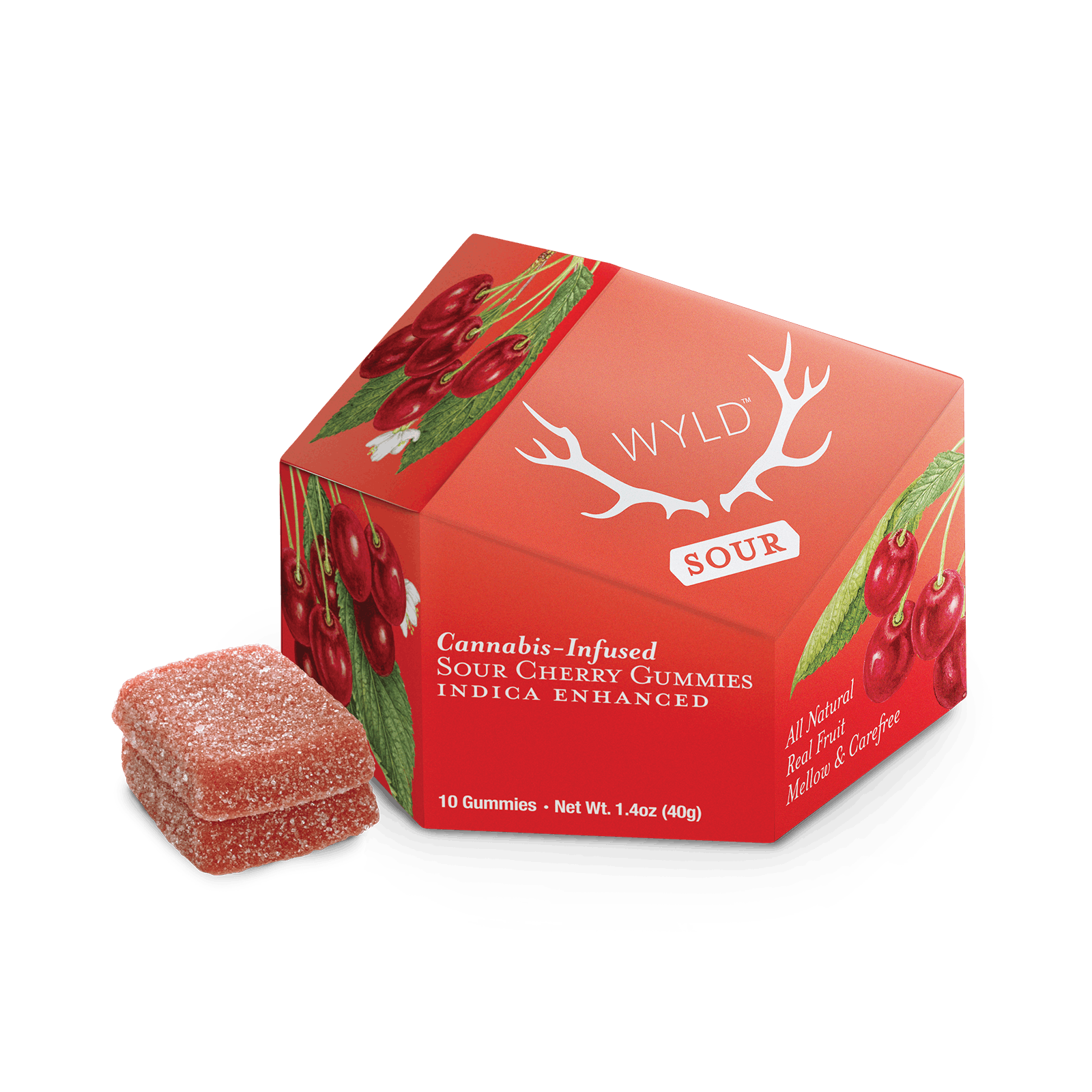 Photograph of product: 10mg Sour Cherry Oui'd Gummies 10pk
