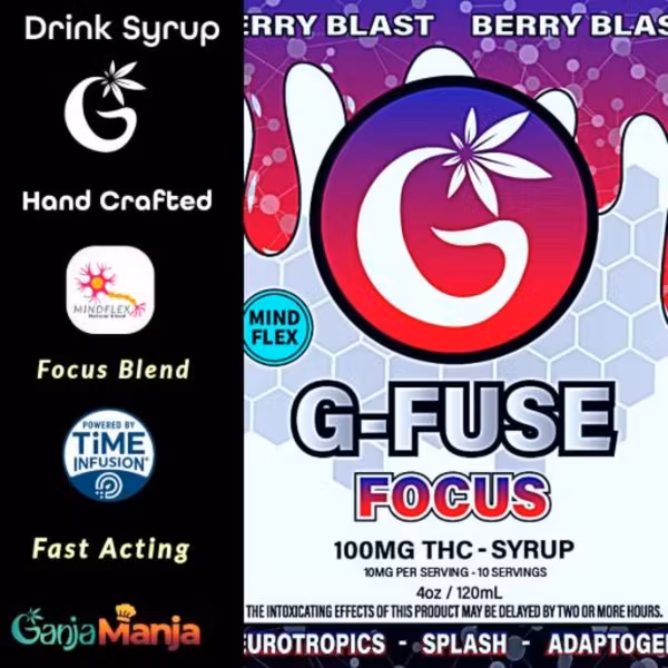 Photograph of product: G-Fuse | Focus - Berry Blast - 100mg TH-oui Syrup