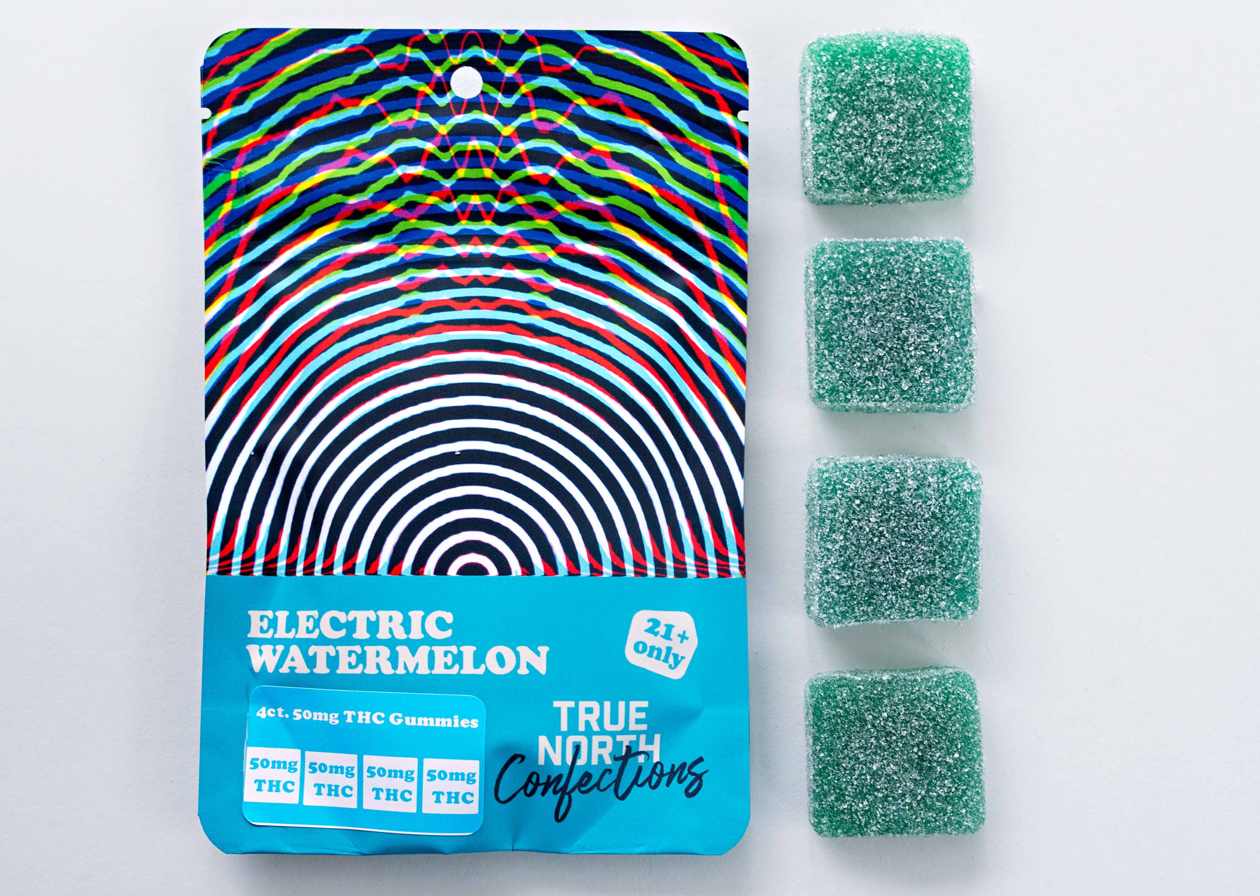 Photograph of product: [REC] - True North - 200mg (4 x 50) Gummies - Electric Watermelon