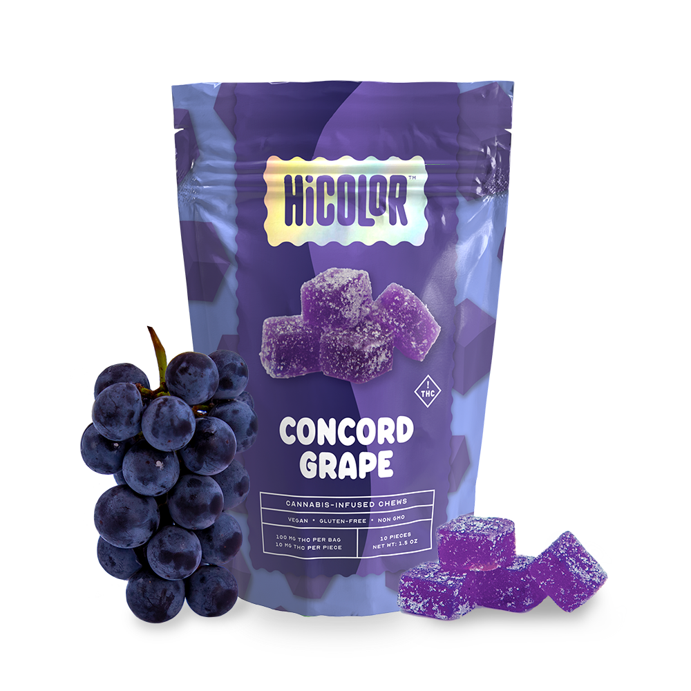 Photograph of product: HiColor - Chew - 10mg 10-Pack - Concord Grape