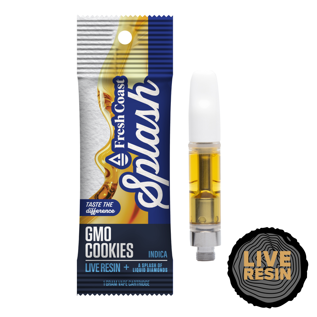 Photograph of Product: Fresh Coast Splash GMO Cookies Live Resin Cartridge Rec