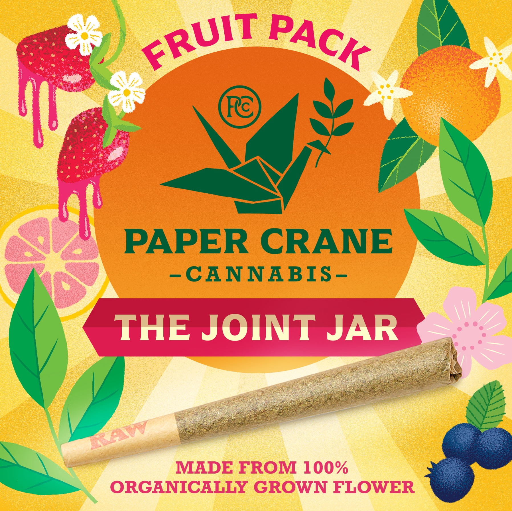 Photograph of product: (Paper Crane) Paper Crane Joint Jar Fruit 6g Pack(I/H)
