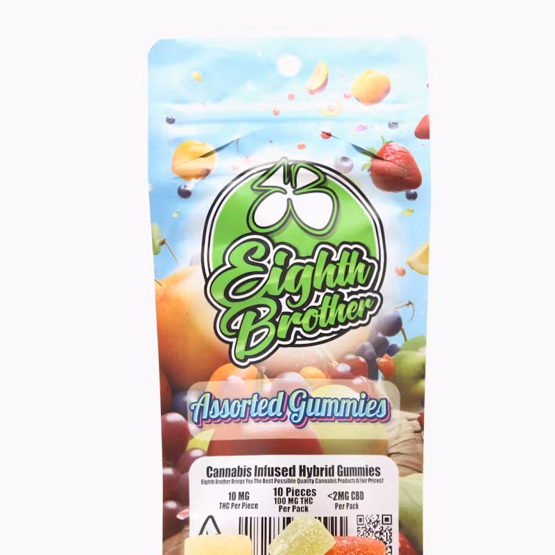 Photograph of product: EIGHTH BROTHER | ASSORTED | 10MG GUMMIES | 10PK