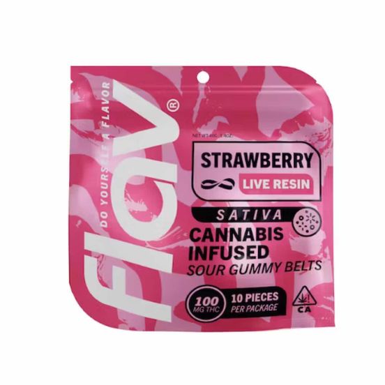 Photograph of product: Flav - Belt - Strawberry - Live Resin - 100mg 40g - 