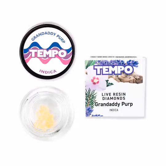 Photograph of product: Granddaddy Purp [I] Live Resin Diamonds | Tempo