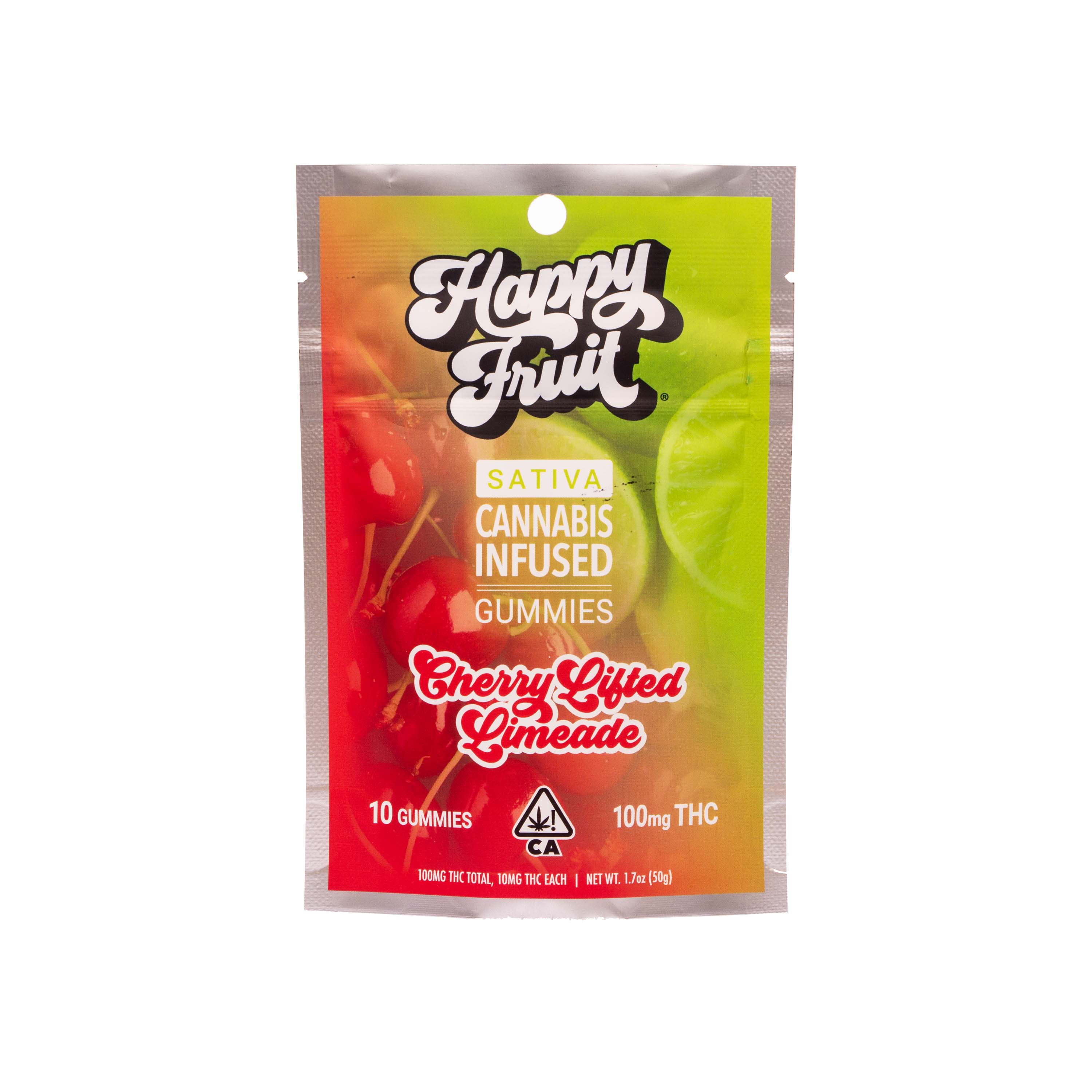 Photograph of product: Happy Fruit | Cherry Lifted Limeade Gummies (100mg TH-oui)