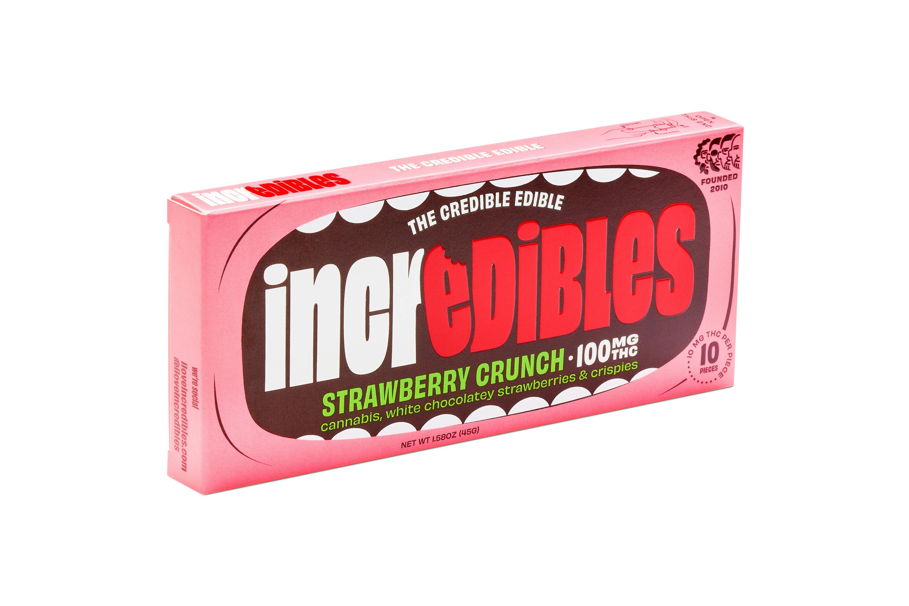 Photograph of product: Incredibles Chocolate: Strawberry Crunch | 100mg TH-oui | 10pk