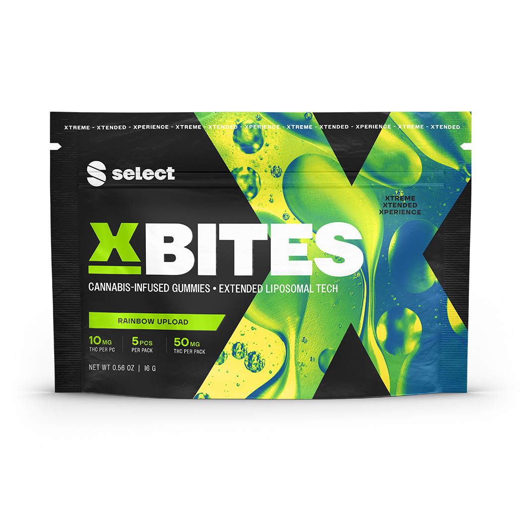 Photograph of product: X-Bites Rainbow Upload Gummies 50mg (5-Pack | 10mg Each)