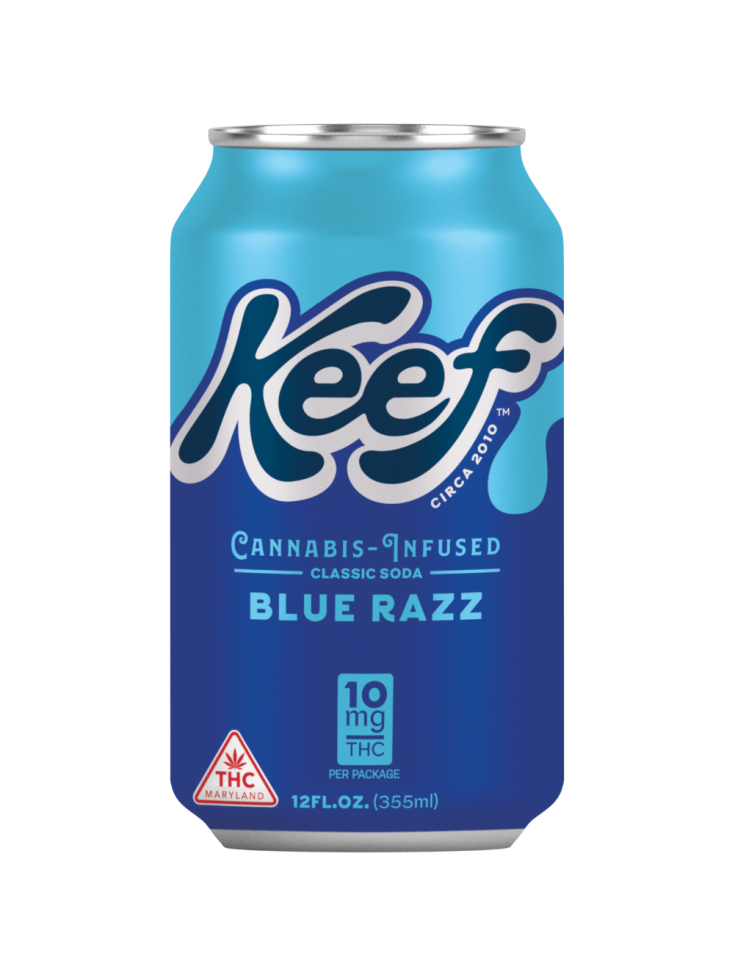 Photograph of product: 10mg Blue Razz Infused Soda 12oz
