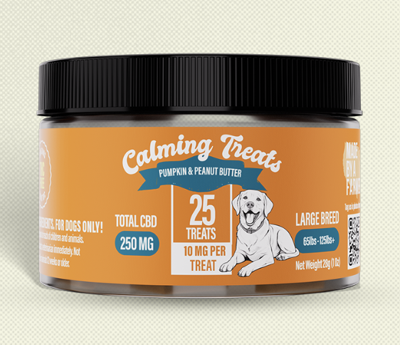 Photograph of product: Made By A Farmer | CBD Pet Treats - 250mg - Large Breed: Pumpkin & Peanut Butter