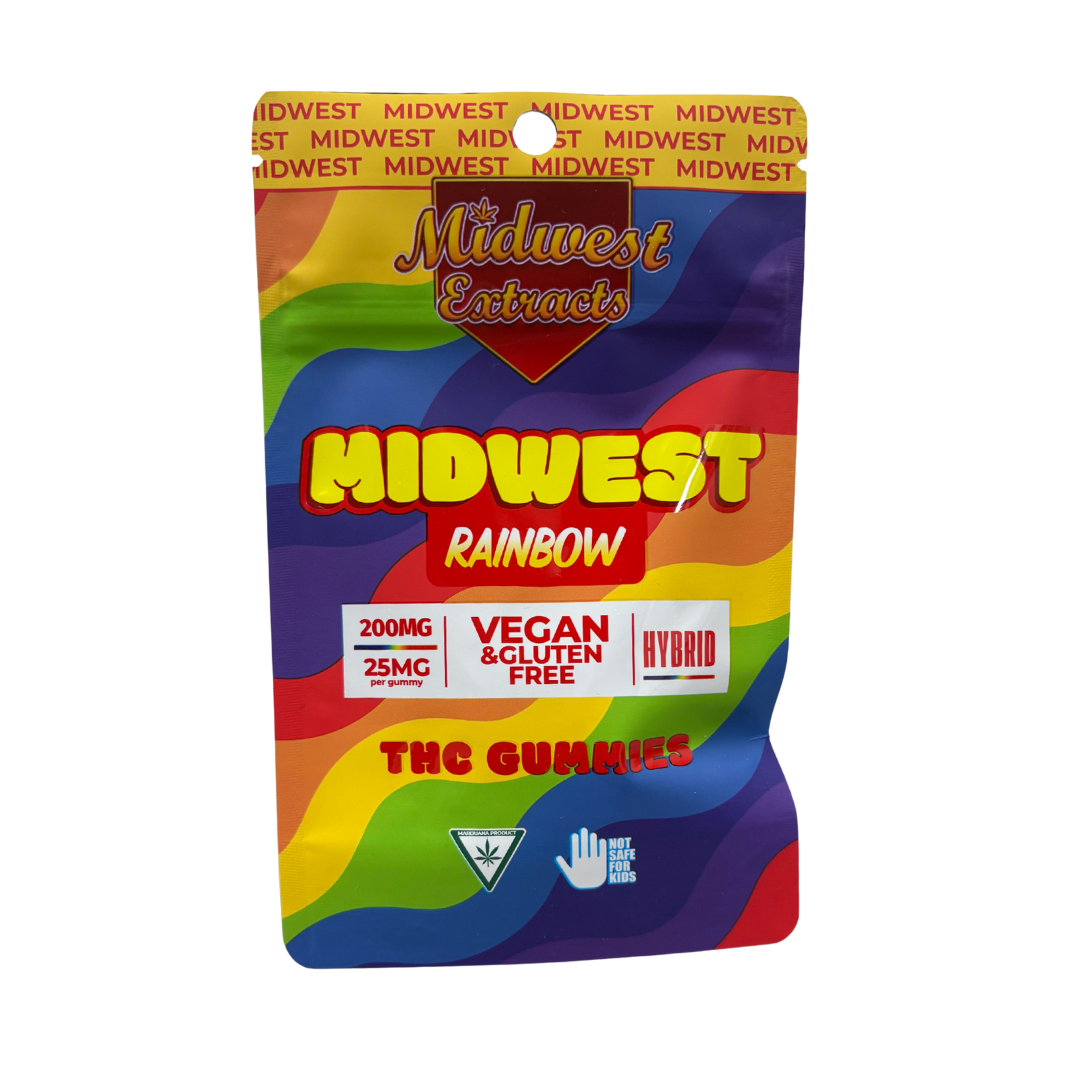 Photograph of product: Midwest Extracts - 200mg Gummies - Rainbow