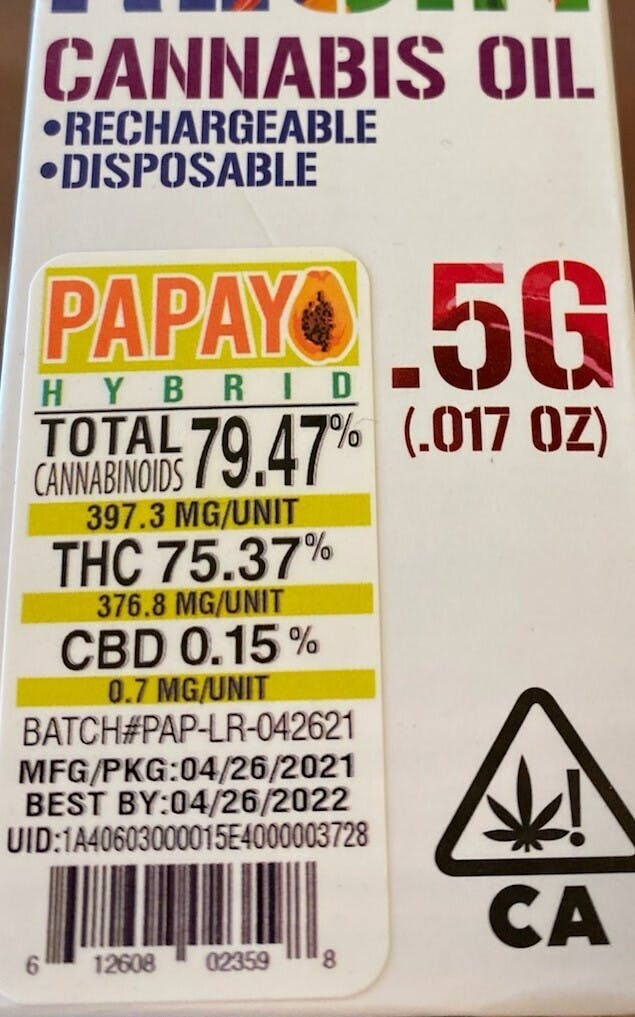 Photograph of product: Flav - Live Resin Pod - Papaya - 0.5G