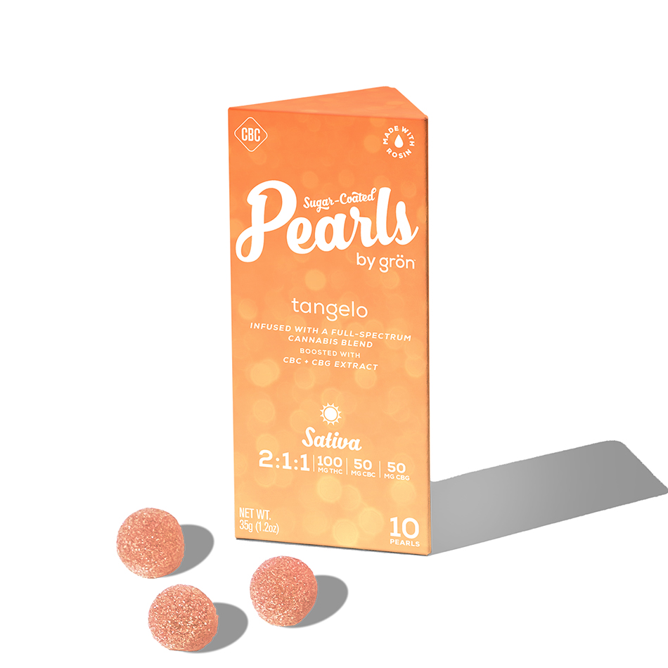 Photograph of product: Grn | Tangelo (Oui'd) Pearls Gummies 10pk, 100mg