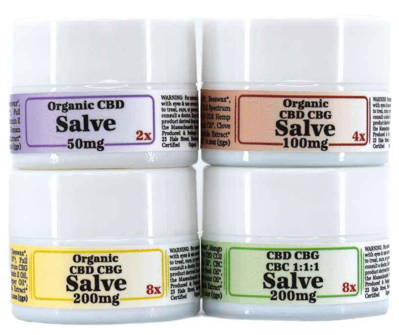Photograph of product: Organic Salve CBD Flight 4 Pack | 550mg - The Healing Rose