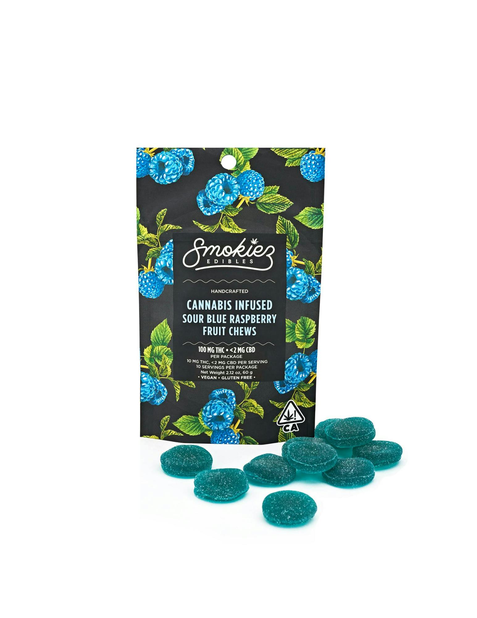 Photograph of product: Smokiez|Sour Blue Raspberry|100mg