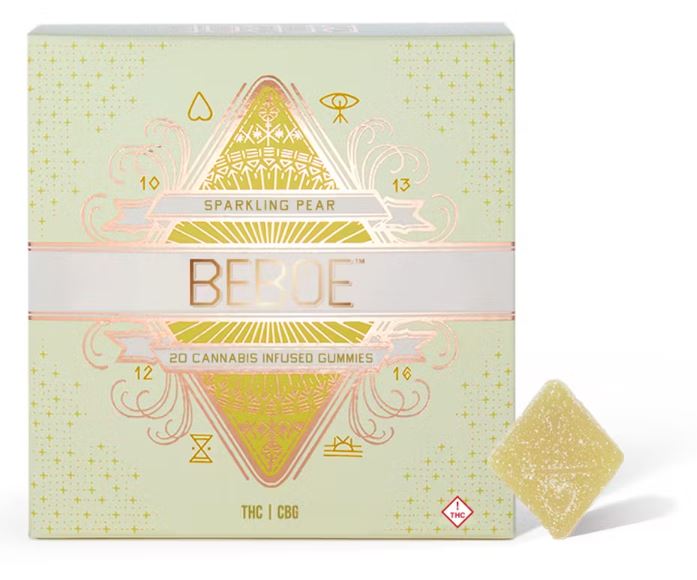 Photograph of product: Beboe Sparkling Pear (5mg TH-oui: 5mg CBG) Gummies x 20ct