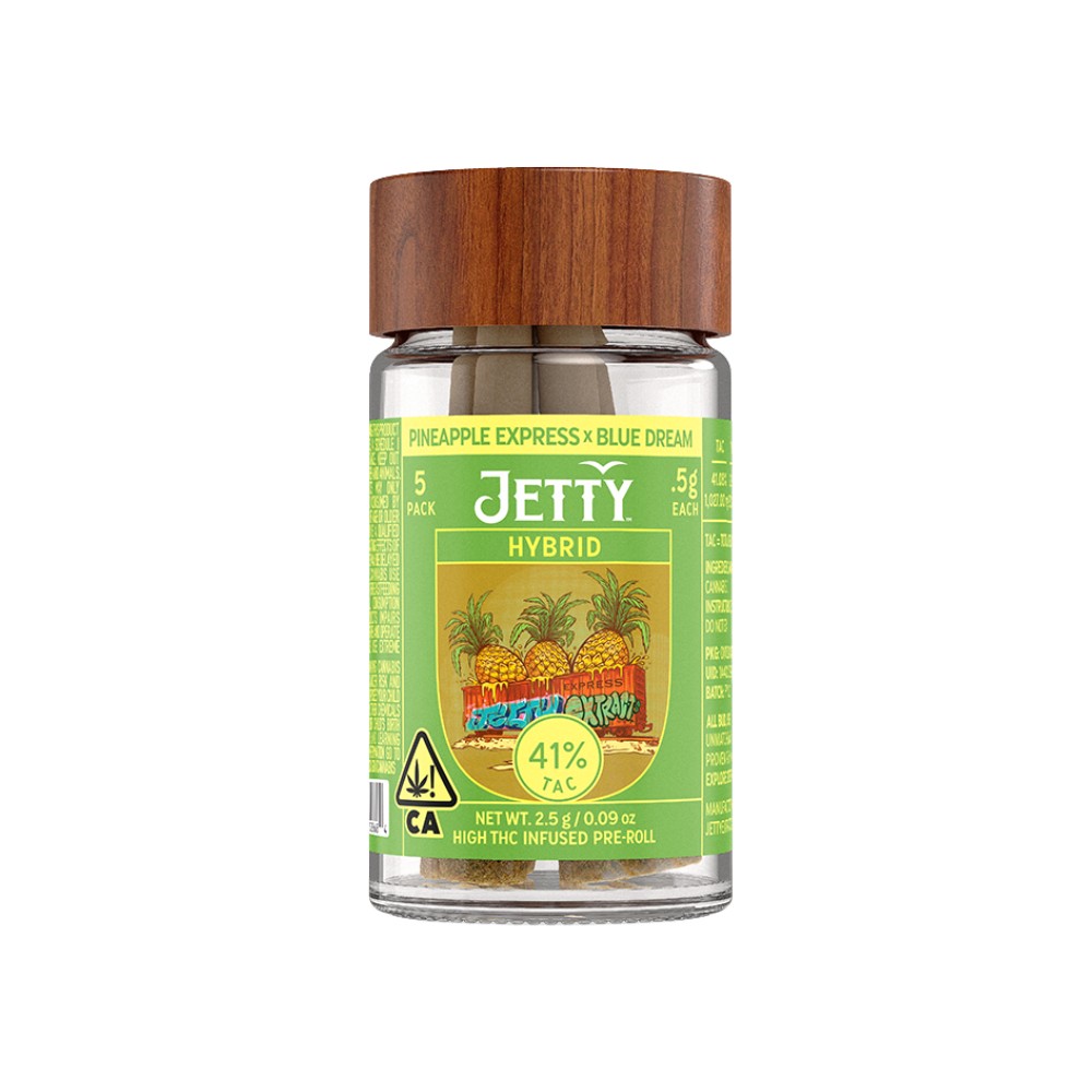 Photograph of product: PINEAPPLE EXPRESS X BLUE DREAM HIGH THC (5PK) - JETTY EXTRACTS