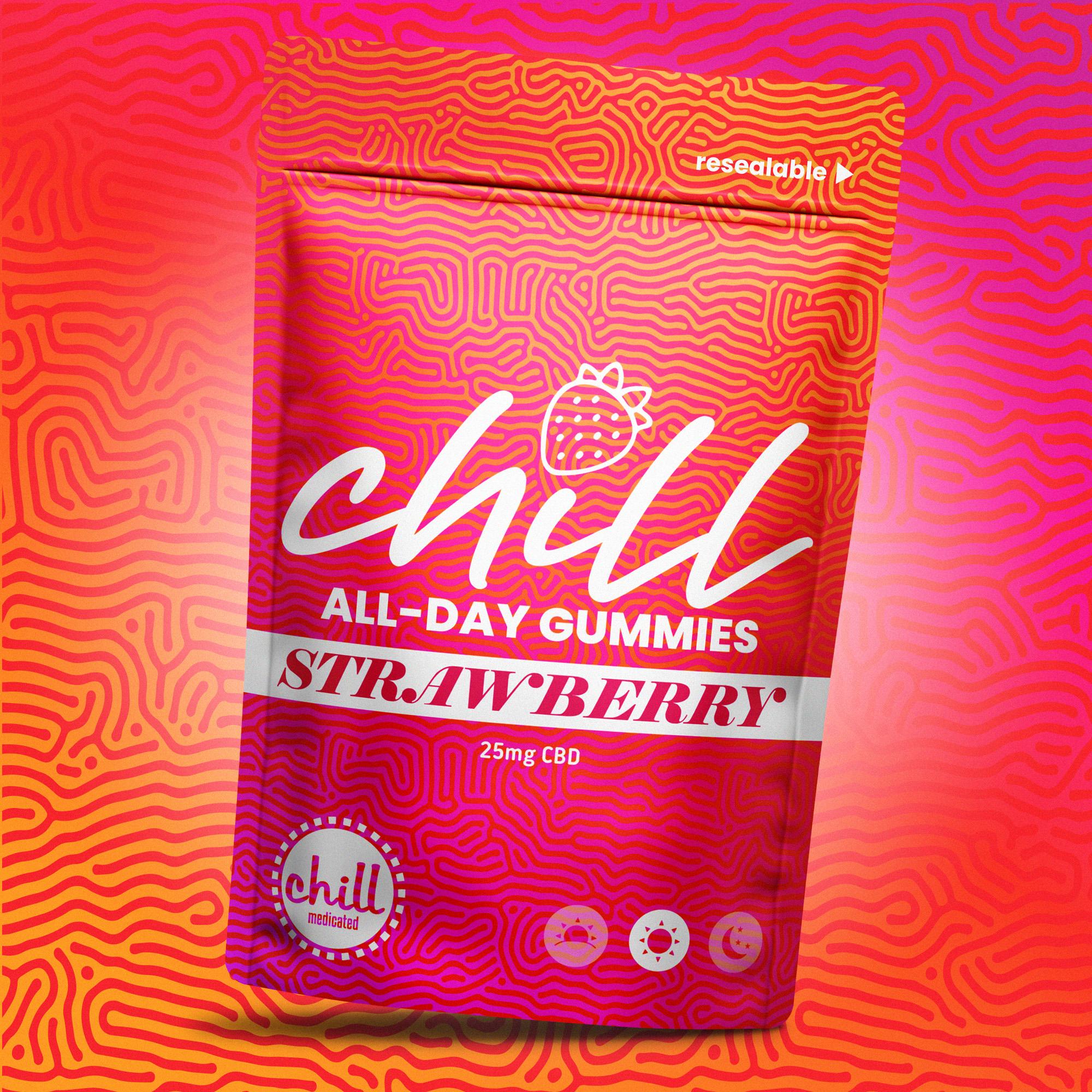 Photograph of product: Chill Medicated - CBD Gummies - All Day - Watermelon