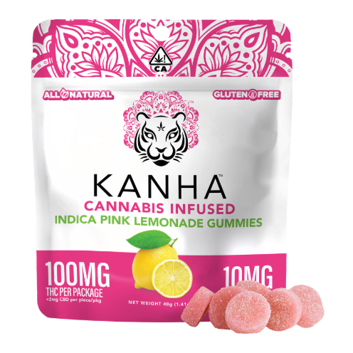 Photograph of product: PINK LEMONADE GUMMIES 10 PACK 100MG