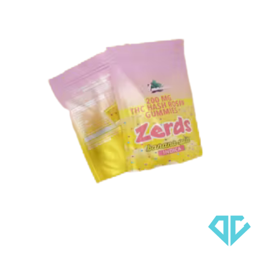 Photograph of product: Amnesia Zerdz Banana Split au chocolat Rosin Gummies 200mg