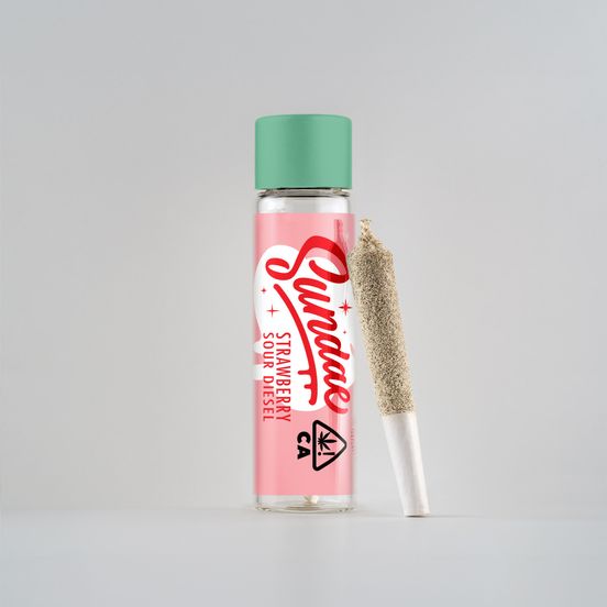 Photograph of product: Sundae - Strawberry Sour Diesel Infused Pre Roll - .5g - 