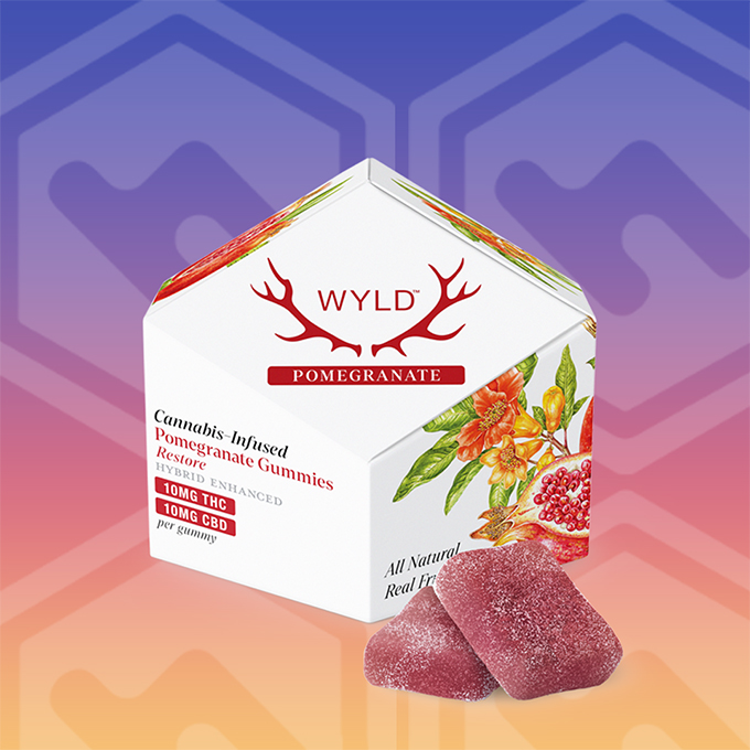 Photograph of product: Pomegranate 1:1 - 100mg TH-oui/100mg CBD 10 Pack