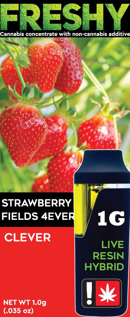 Photograph of product: Freshy! AIO - Strawberry Fields 4Ever (H) - All-In-One Flavored Live Resin Cartridge 1g