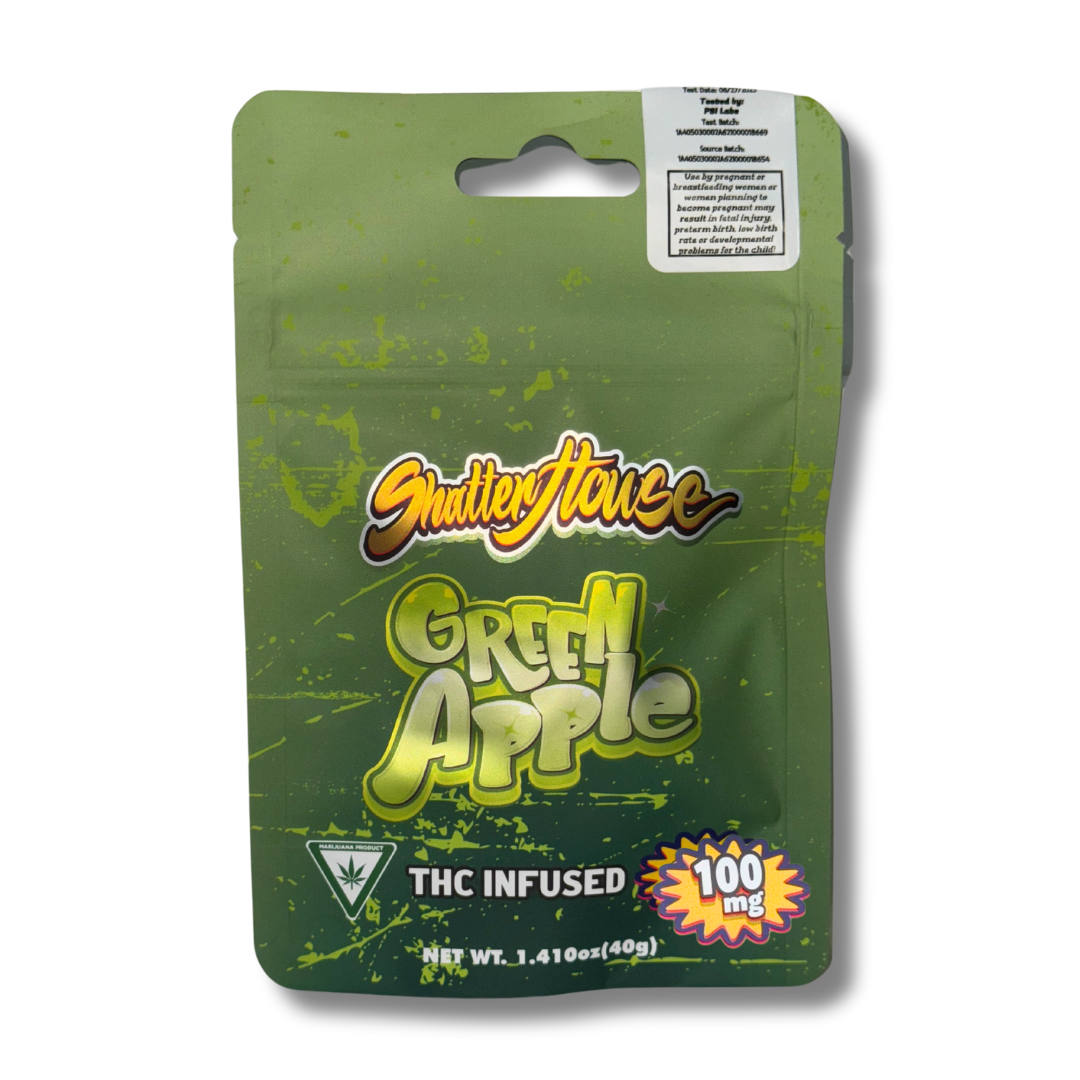 Photograph of product: Shatter House - Green Apple - Gummies - 100mg
