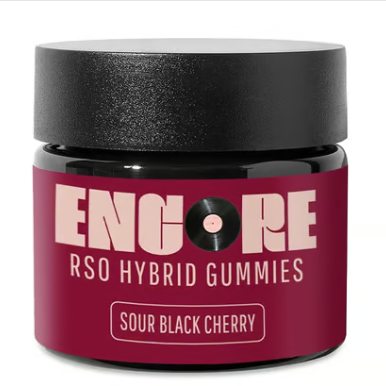 Photograph of product: Sour Black Cherry RSO Gummies 100mg (10pk)