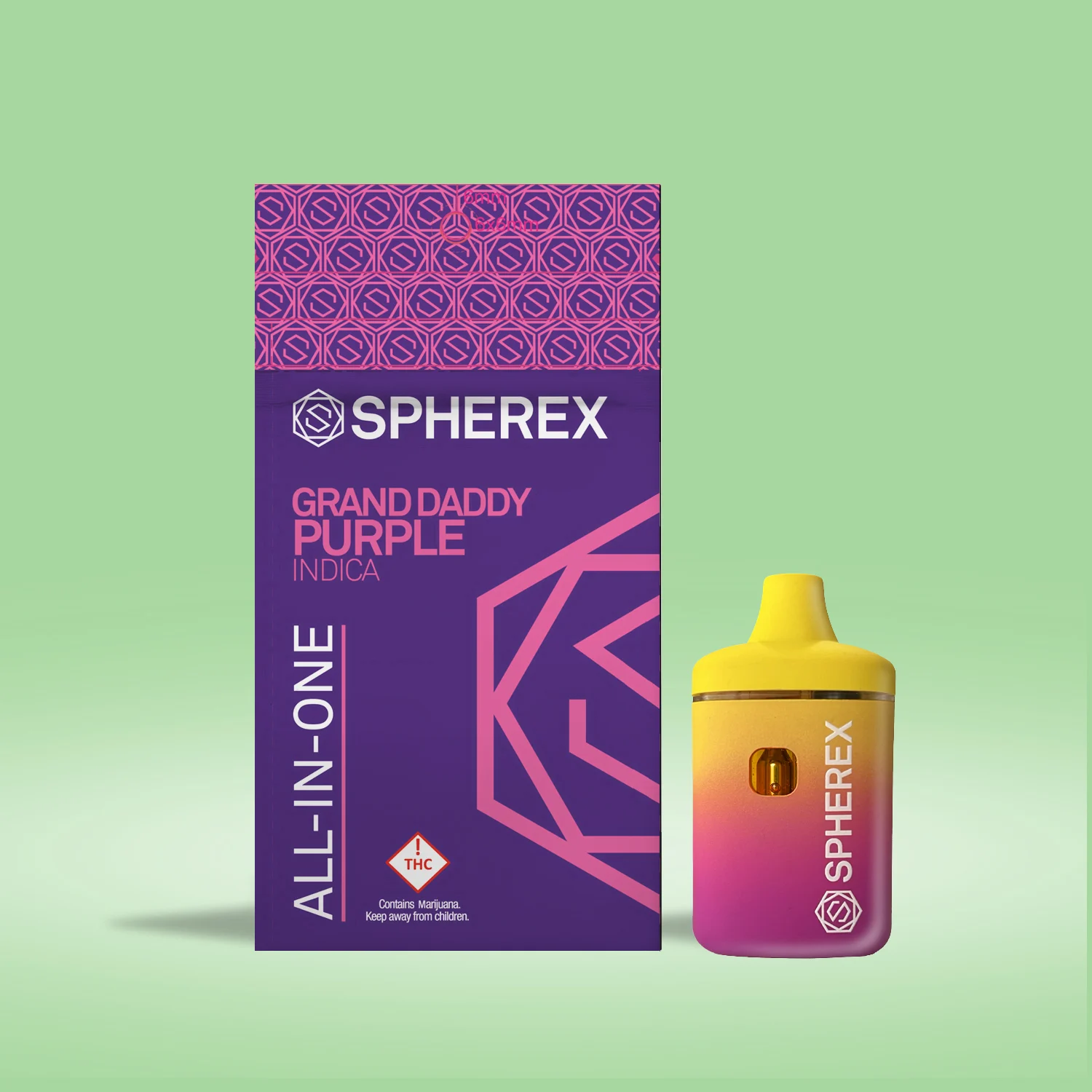 Photograph of product: Spherex - Distillate - Cartridge - AIO - Grand Daddy Purple