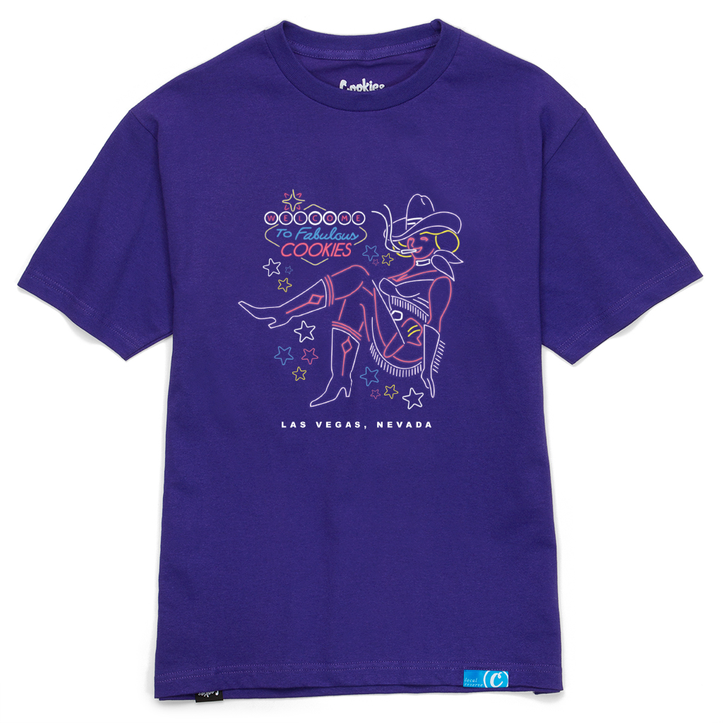 Photograph of product: Cookies - Sin City Neon - Tee - PURPLE - 2XL